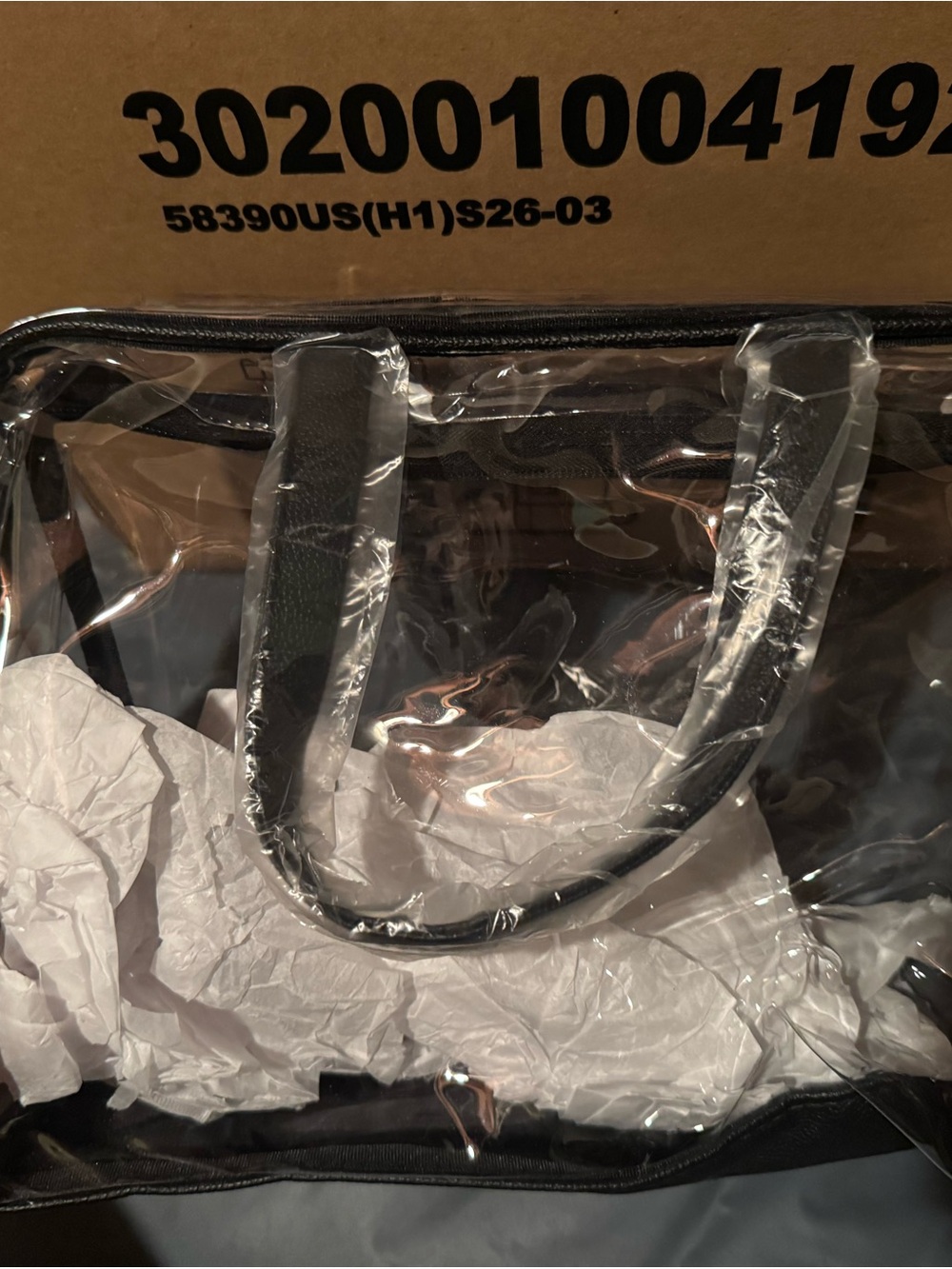 Clear Tote with Black Handles